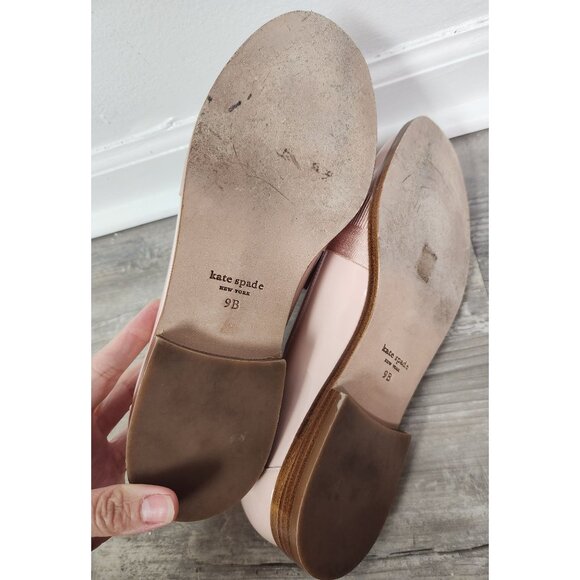 Kate Spade New York Women\'s Sz. 9B Leandra Loafers Blush Patent Leather